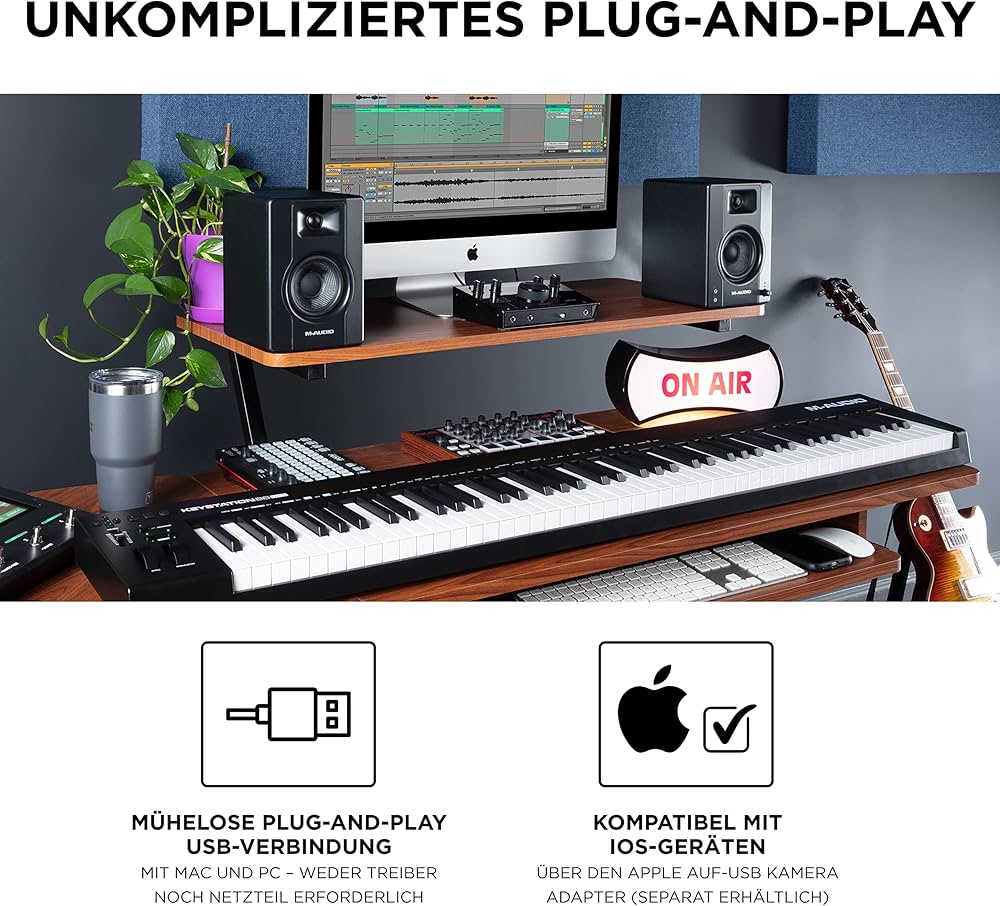 M-AUDIO Keystation 88 MK3 – MIDI Keyboard Controller mit 88